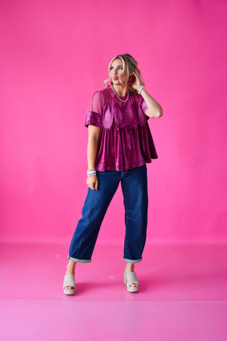 Daphne Velvet Babydoll Top