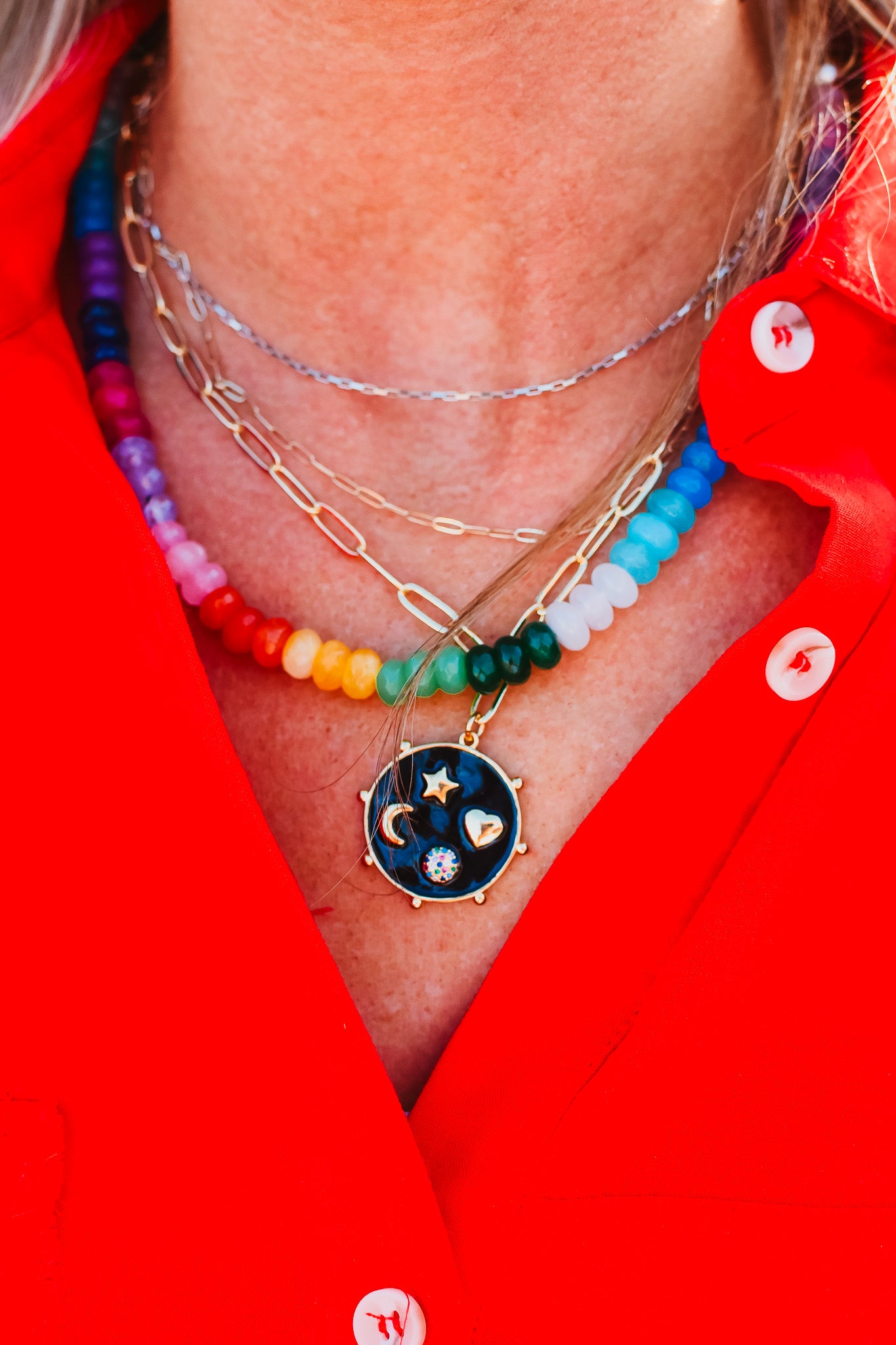 Sun and Moon Charm Necklace