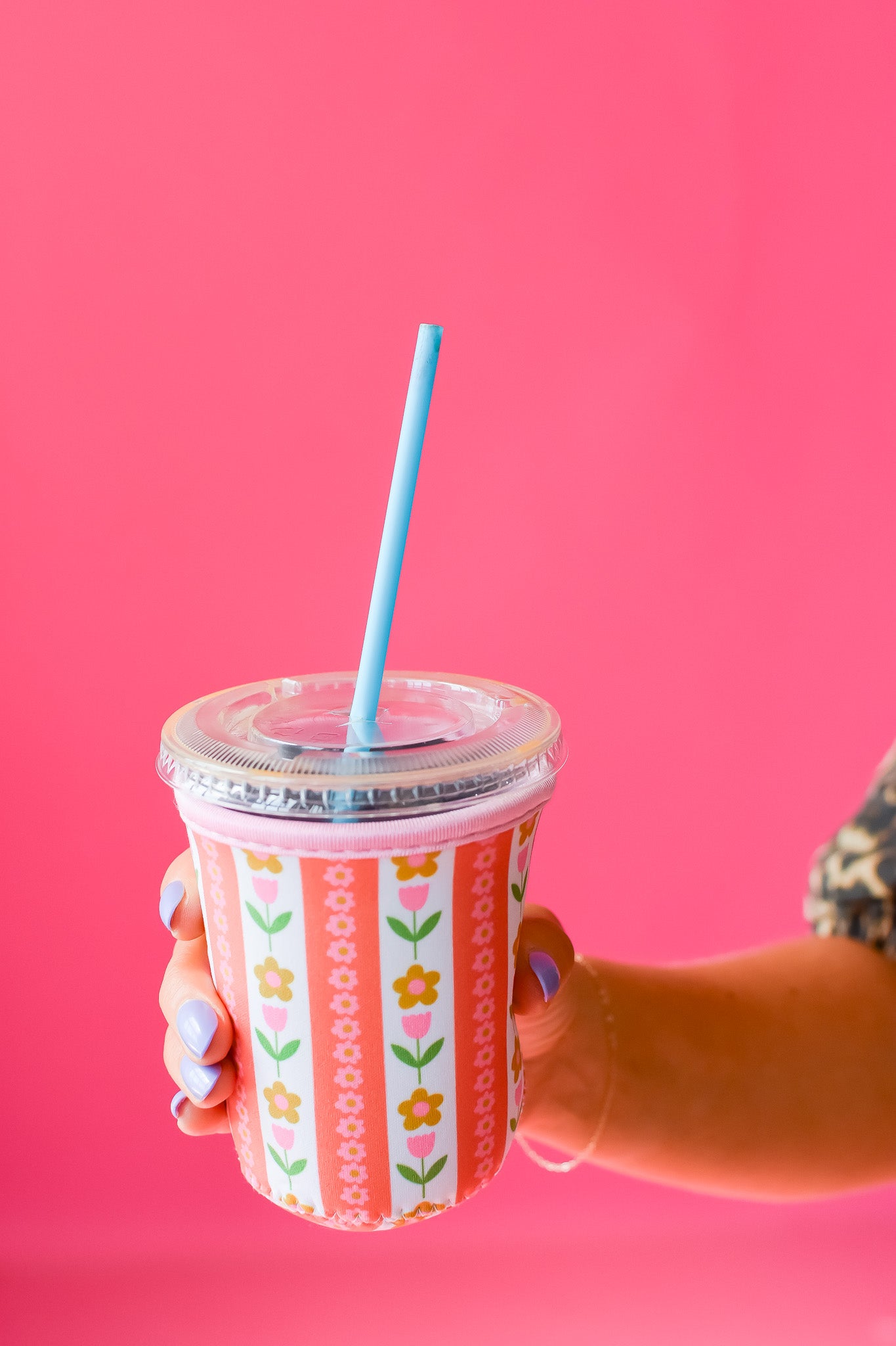Coffee Sleeve 16 oz - Tulip Stripes