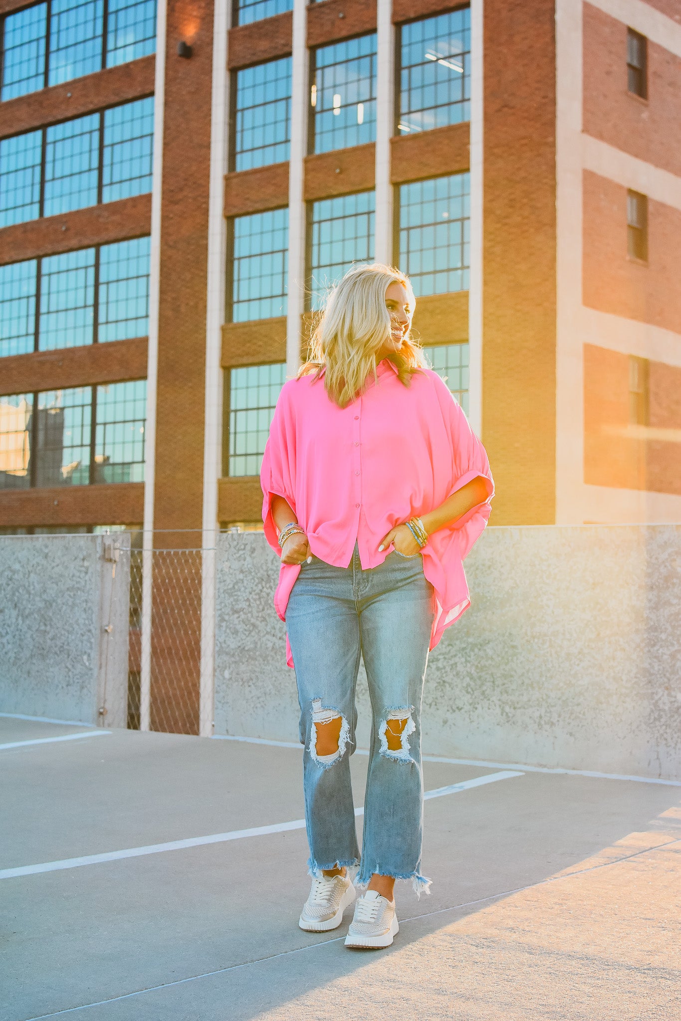 Denny Top in Hot Pink