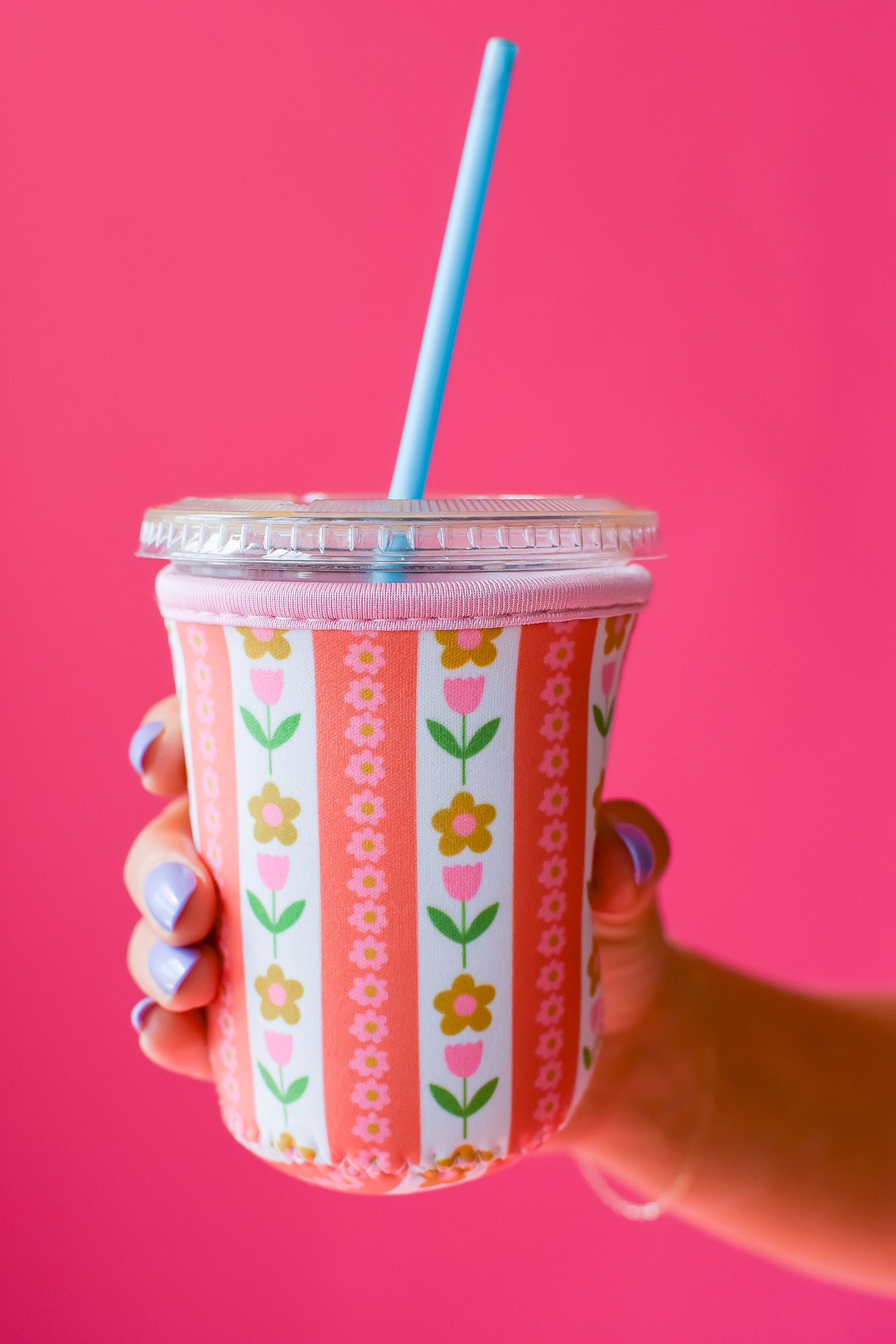 Coffee Sleeve 16 oz - Tulip Stripes