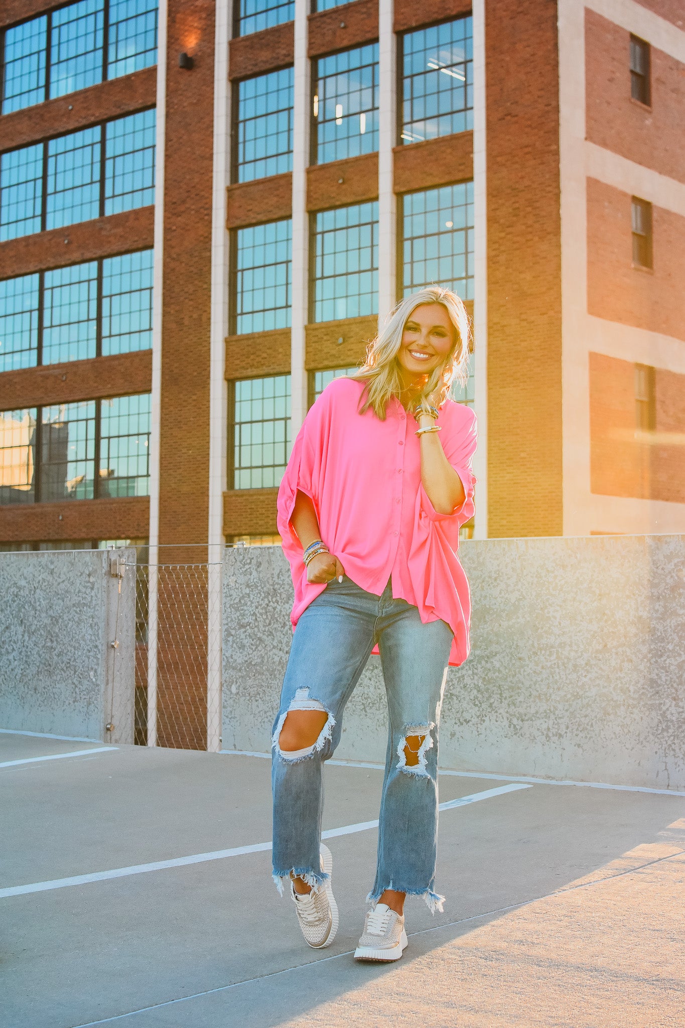 Denny Top in Hot Pink