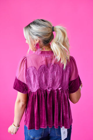 Daphne Velvet Babydoll Top