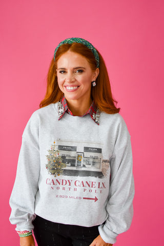 Candy Cane Lane Embellished Crewneck - RESTOCK