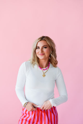 Aimee Long Sleeve Ribbed Tee