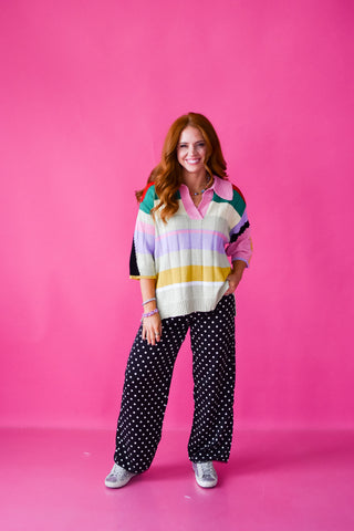 Kelsie Multi Colored Stripe Sweater