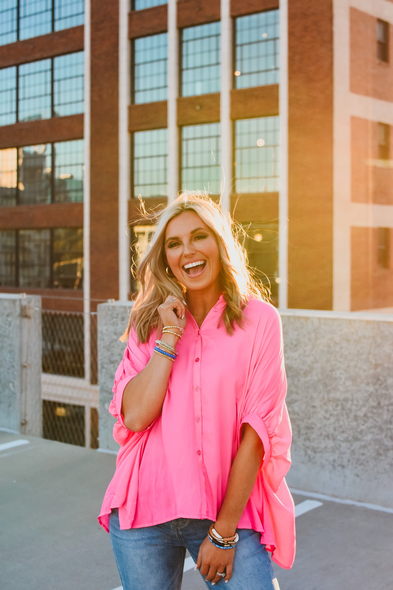 Denny Top in Hot Pink