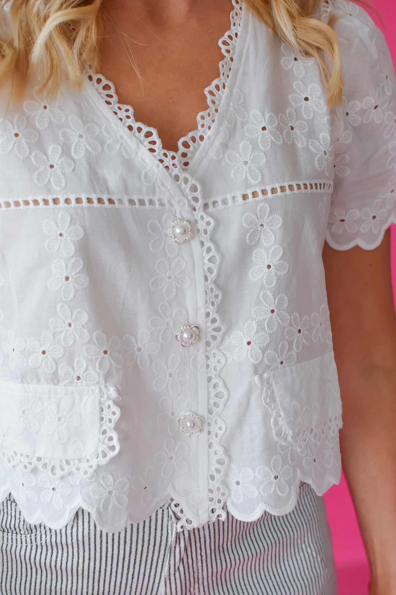 Vaida Eyelet Top - RESTOCK