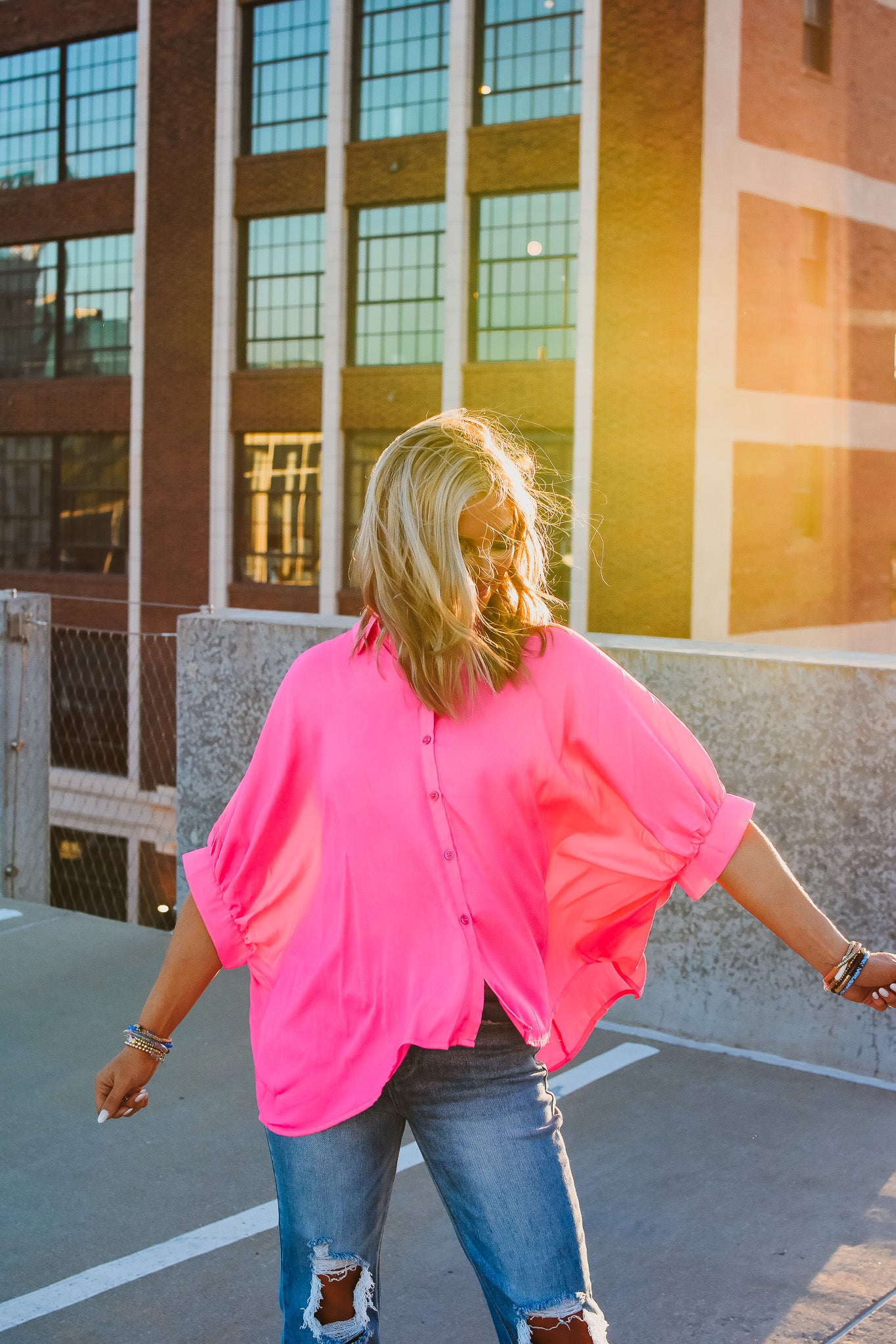 Denny Top in Hot Pink