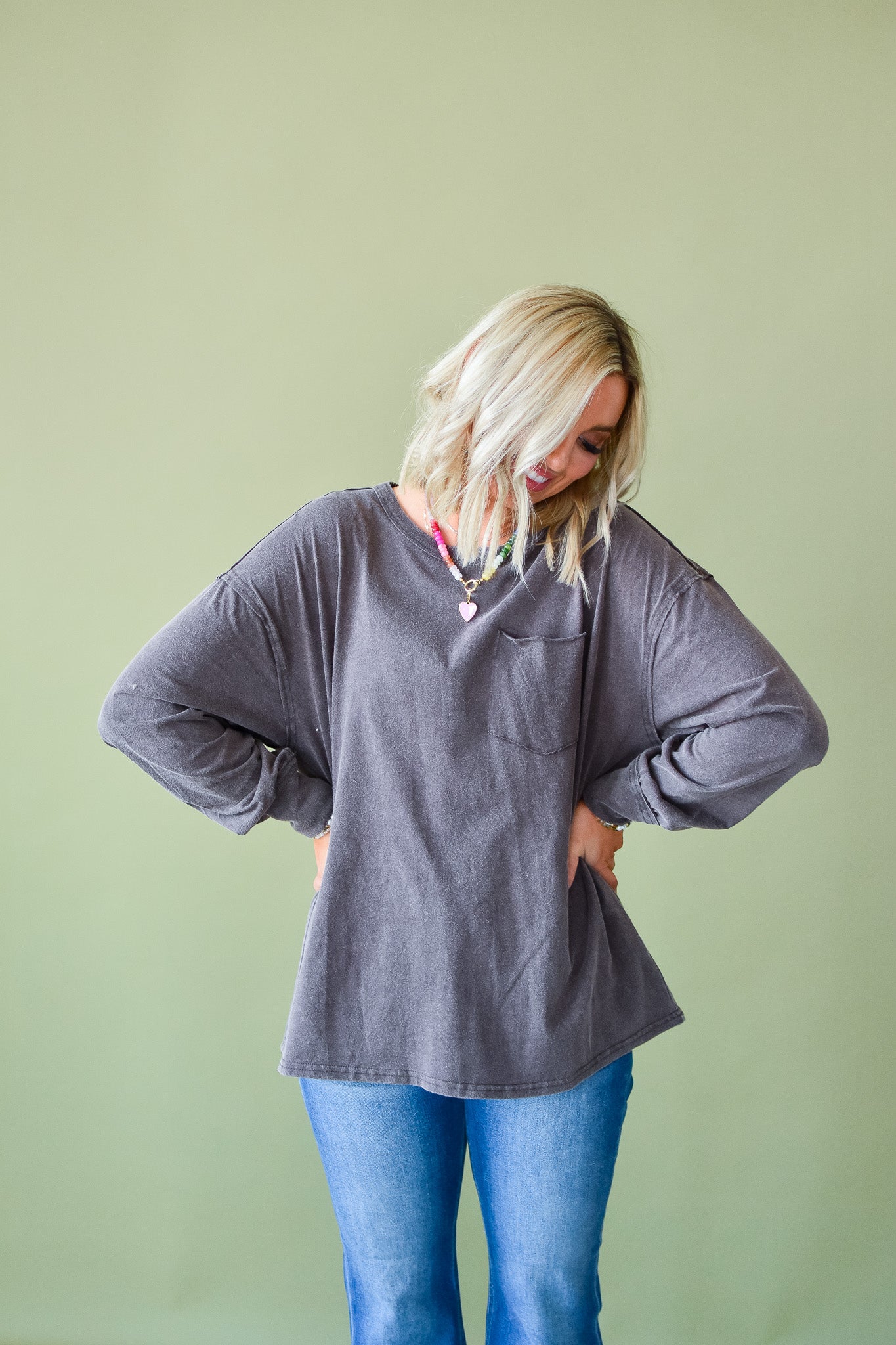 Scottie Long Sleeve Tee in Espresso