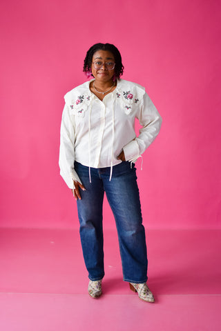 Montgomery Cross Stitch Collar Top