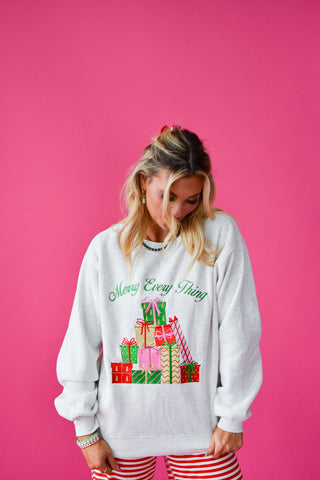 Merry Everything Embroidered Sweatshirt