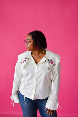 Montgomery Cross Stitch Collar Top