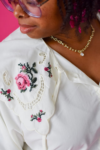 Montgomery Cross Stitch Collar Top