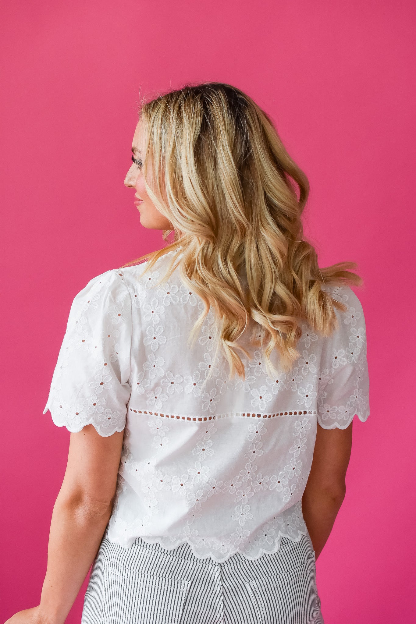 Vaida Eyelet Top - RESTOCK