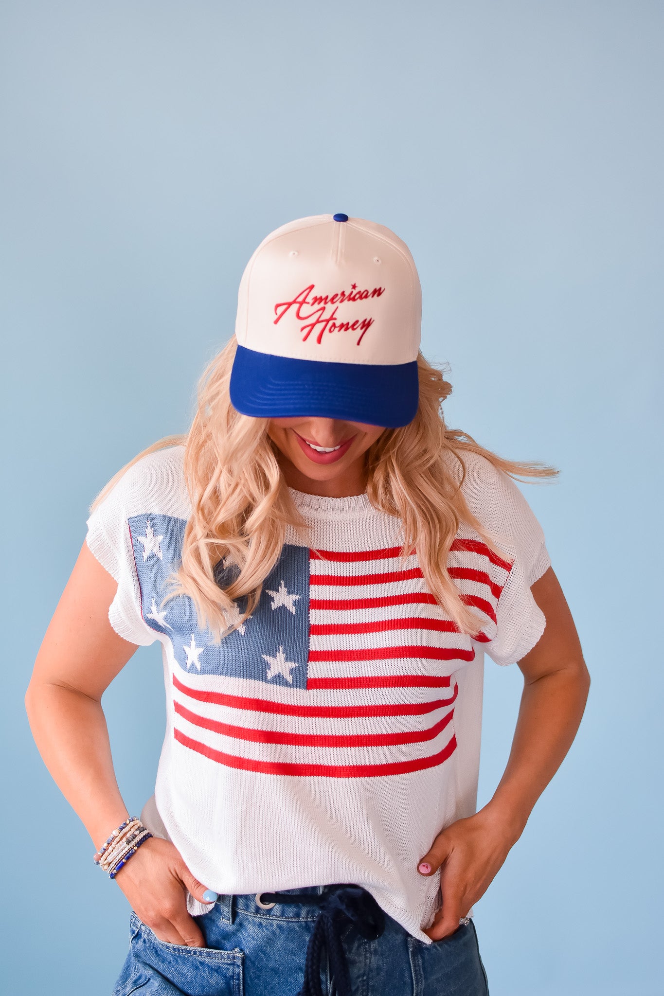 USA Flag Knit Top