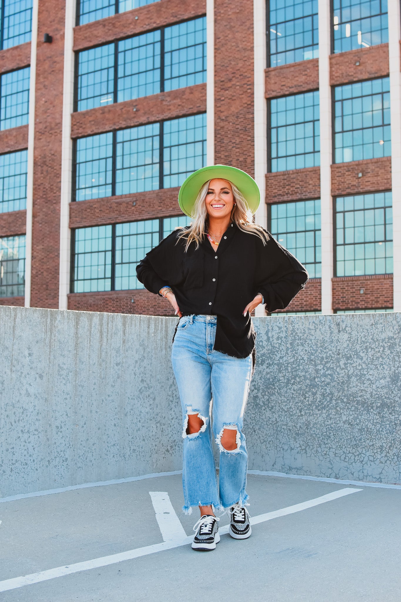 Delilah Button Down Shirt in Black