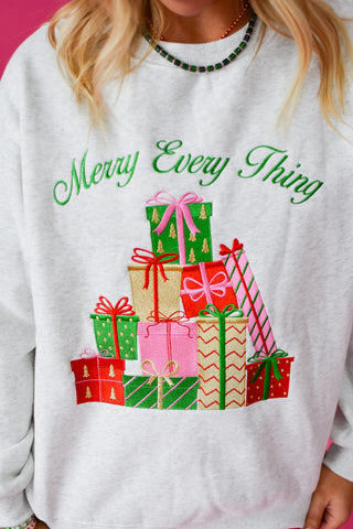Merry Everything Embroidered Sweatshirt