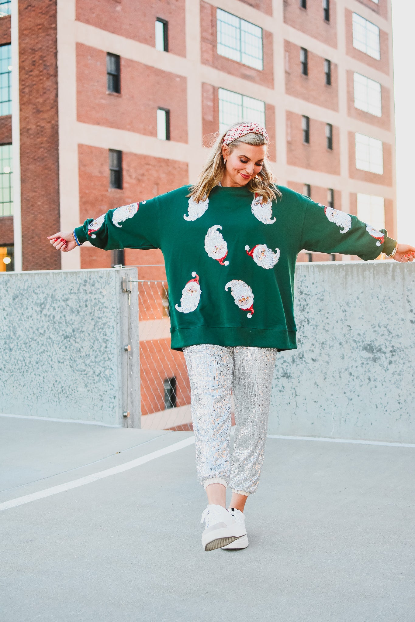 Sequin Santa Pullover