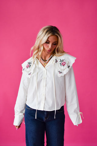 Montgomery Cross Stitch Collar Top