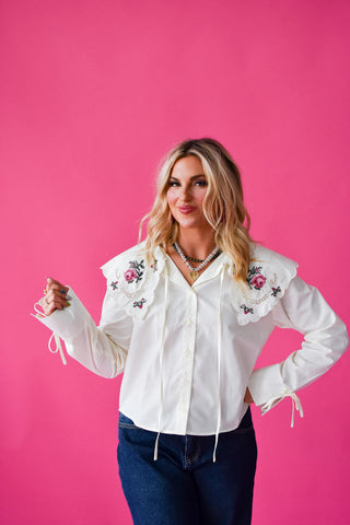 Montgomery Cross Stitch Collar Top