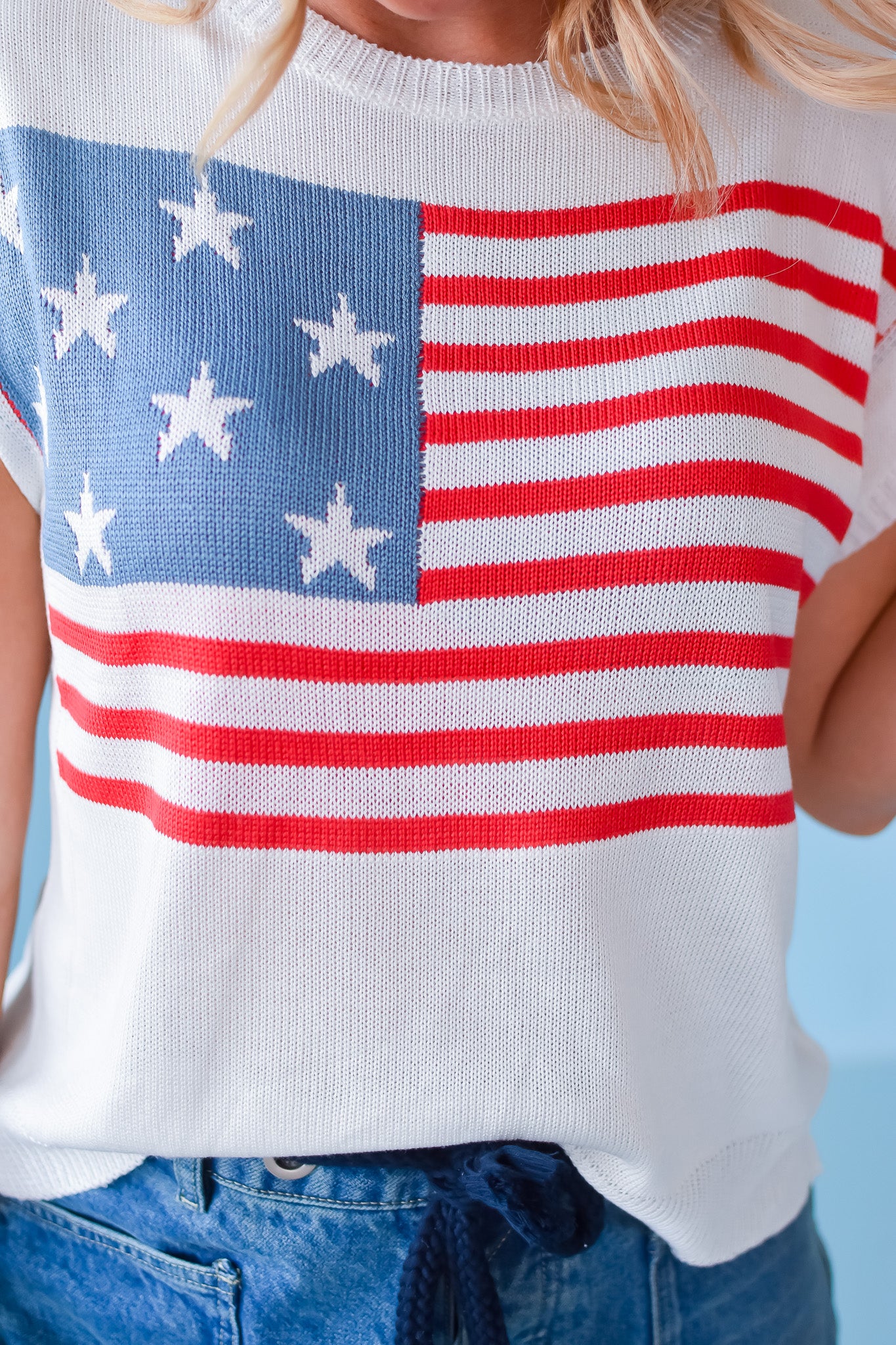 USA Flag Knit Top