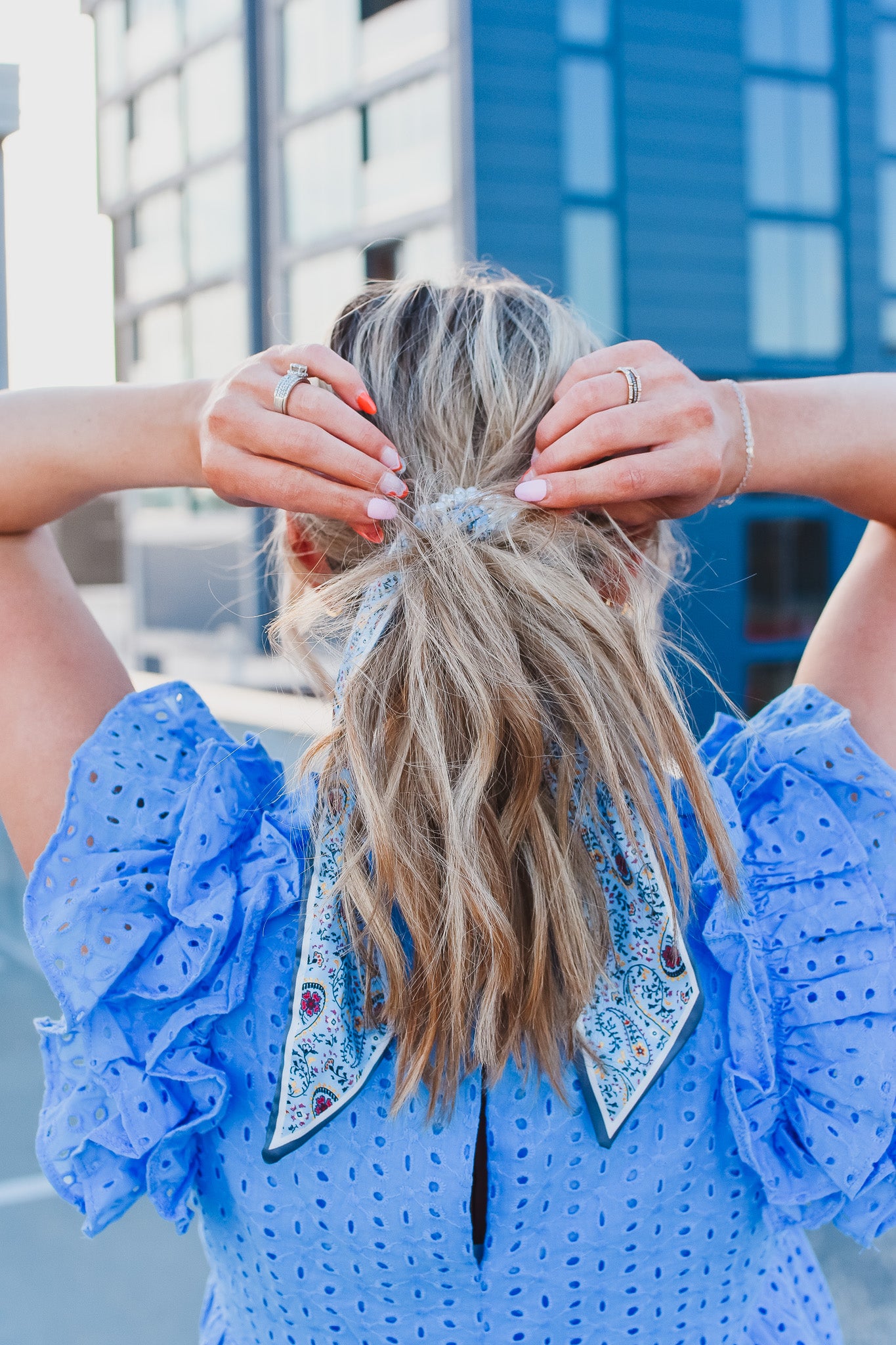 Scarf hair tie