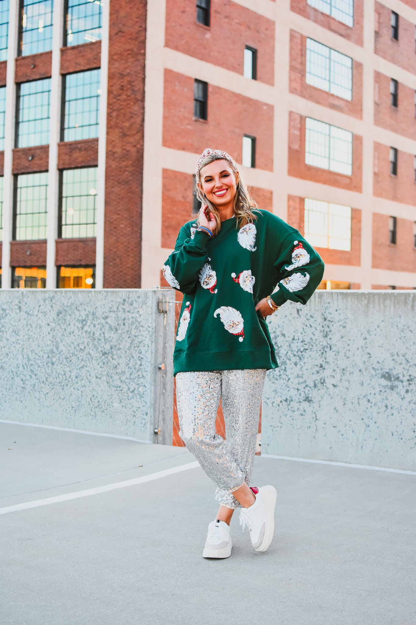 Sequin Santa Pullover