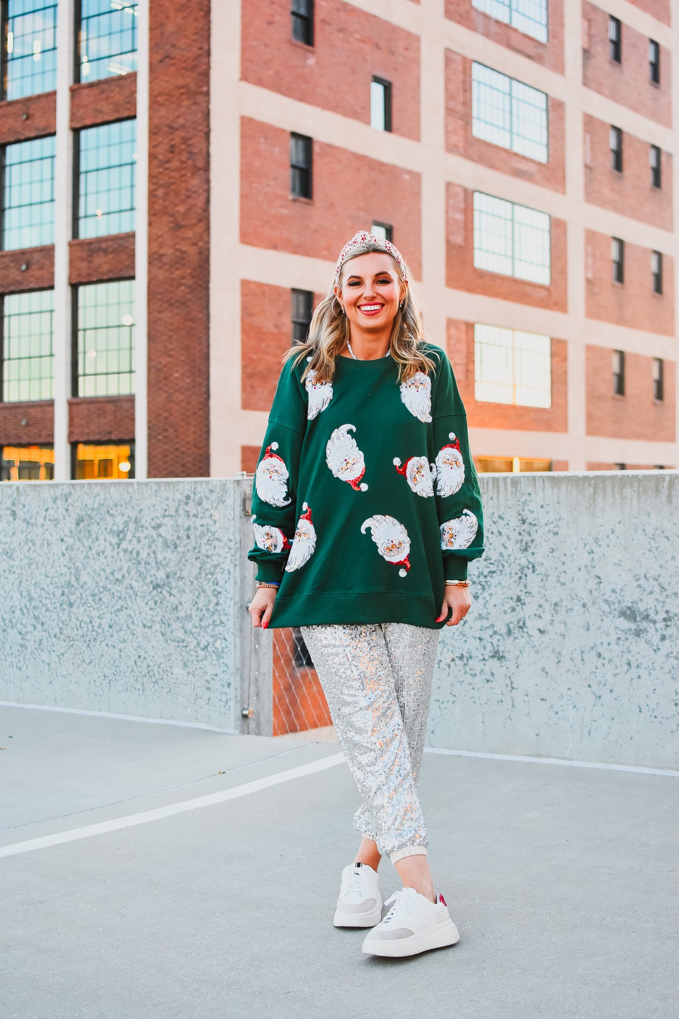 Sequin Santa Pullover