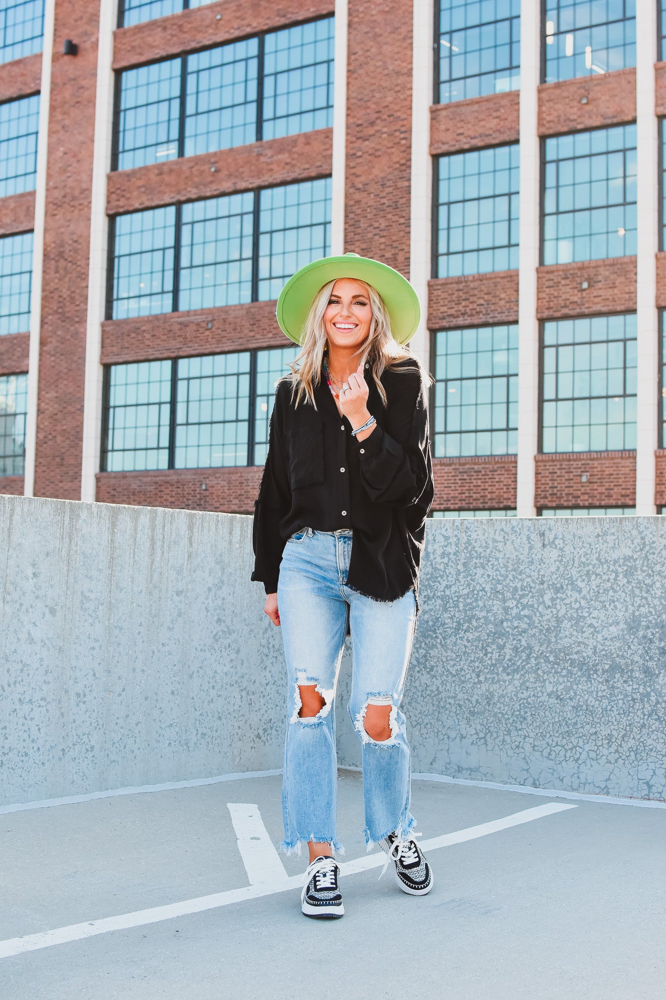 Delilah Button Down Shirt in Black