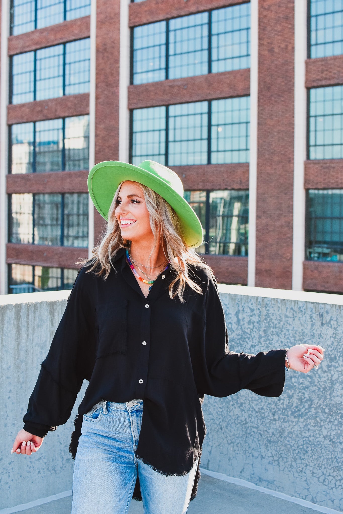 Delilah Button Down Shirt in Black
