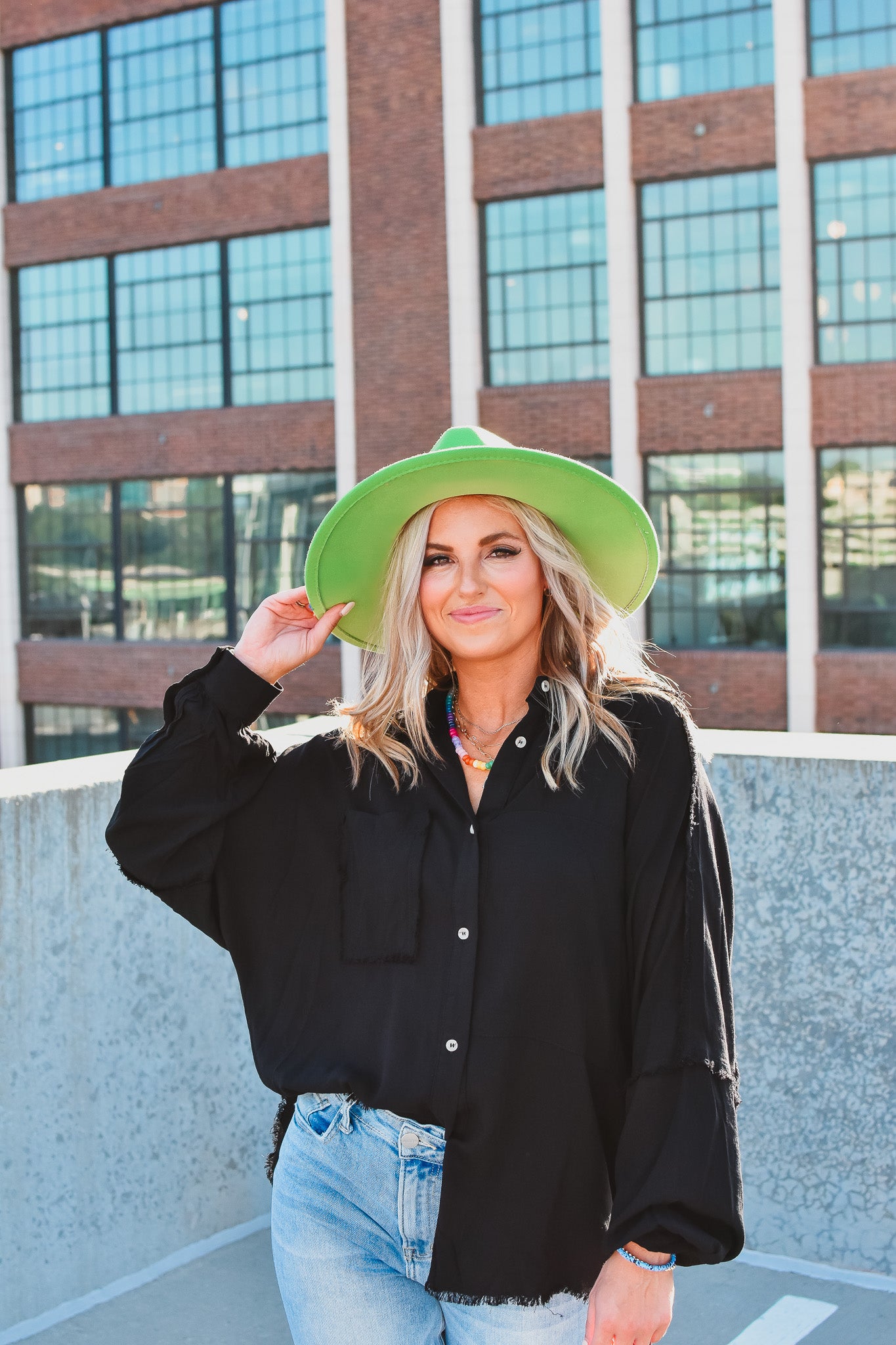 Delilah Button Down Shirt in Black