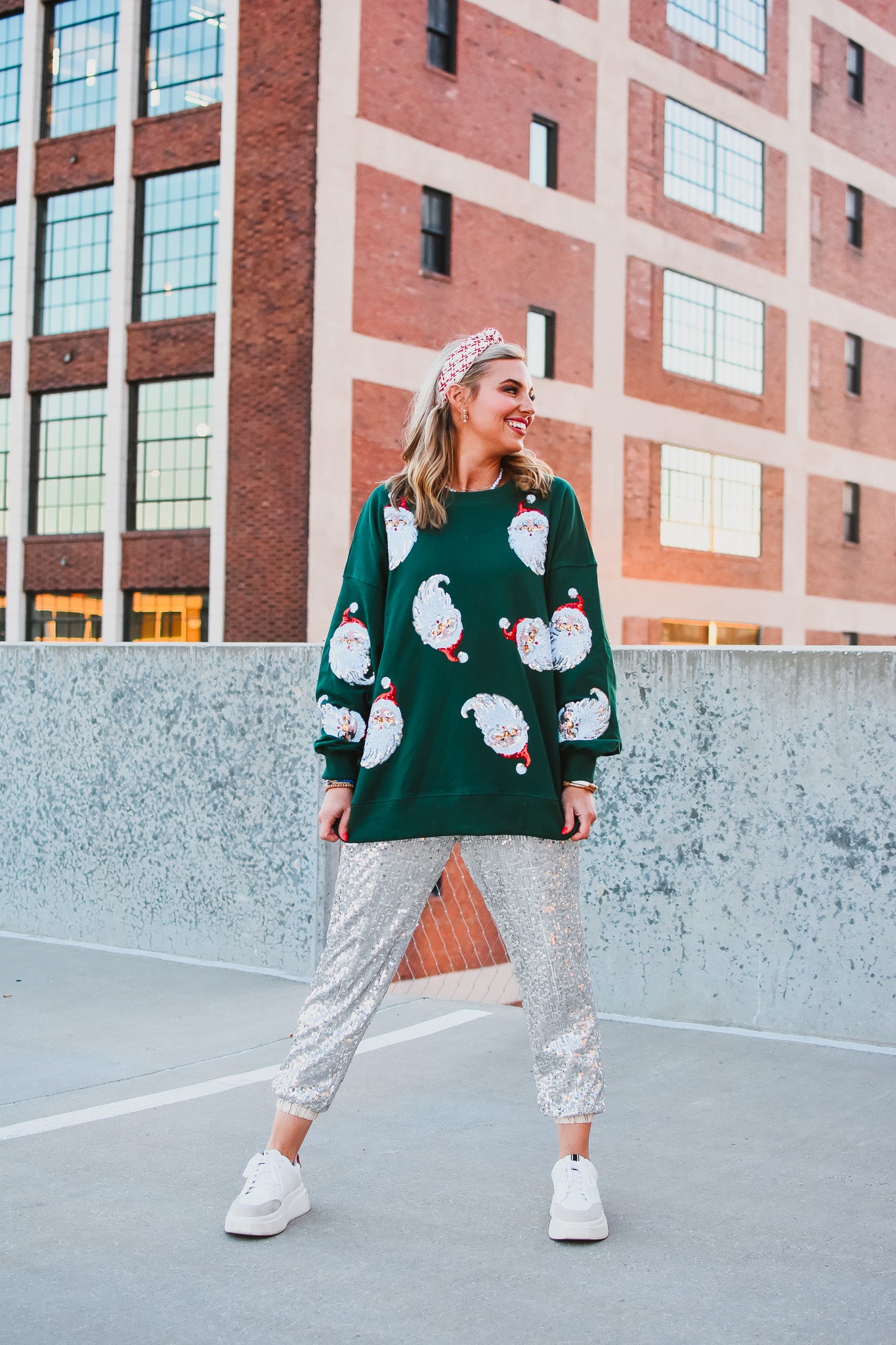 Sequin Santa Pullover