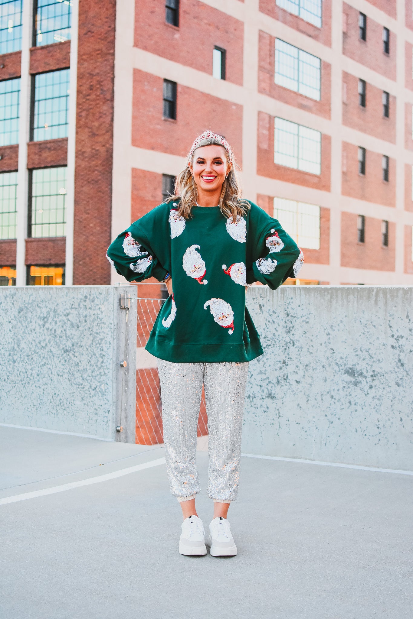 Sequin Santa Pullover