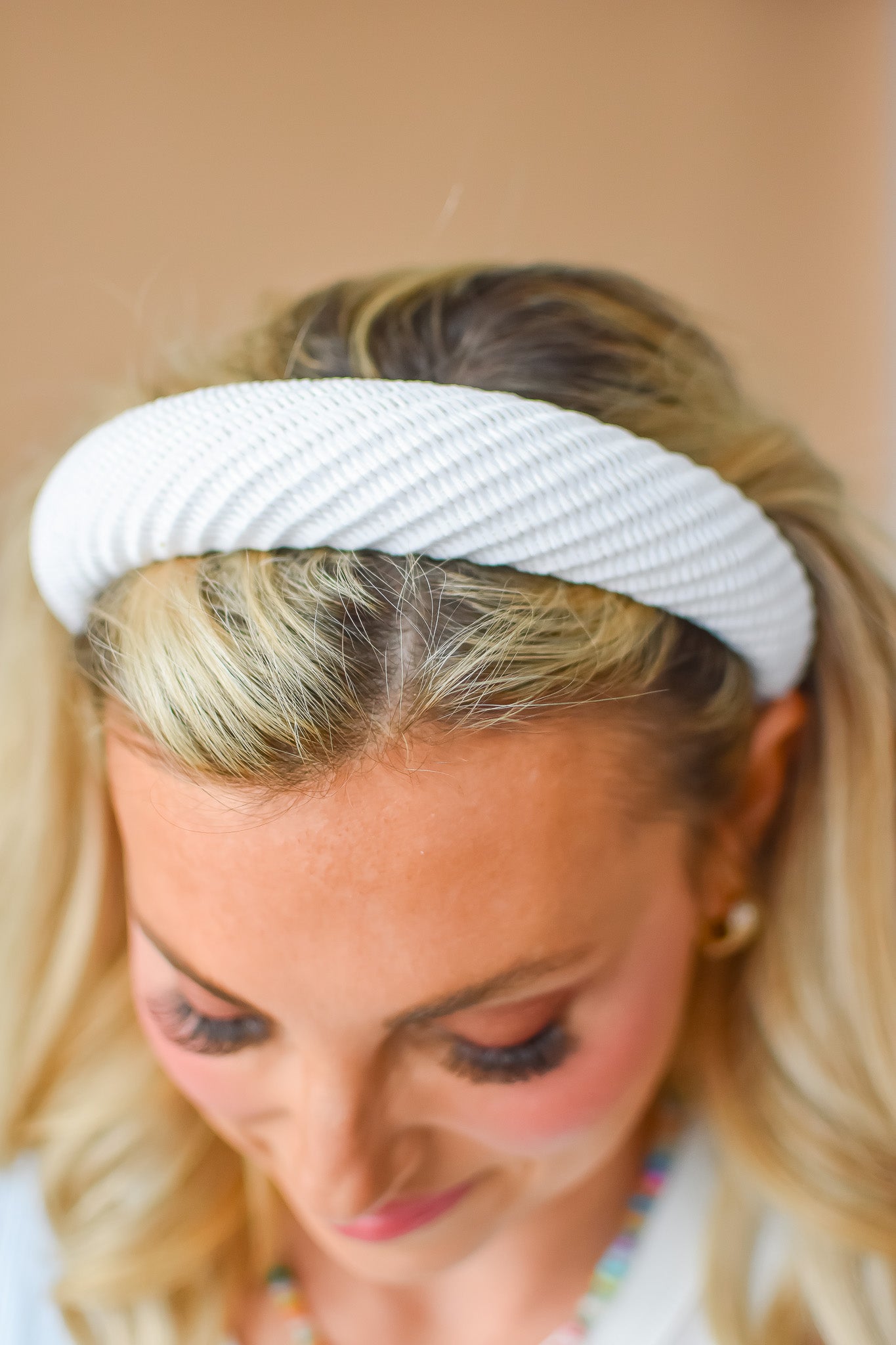 Layla White Rattan Headband