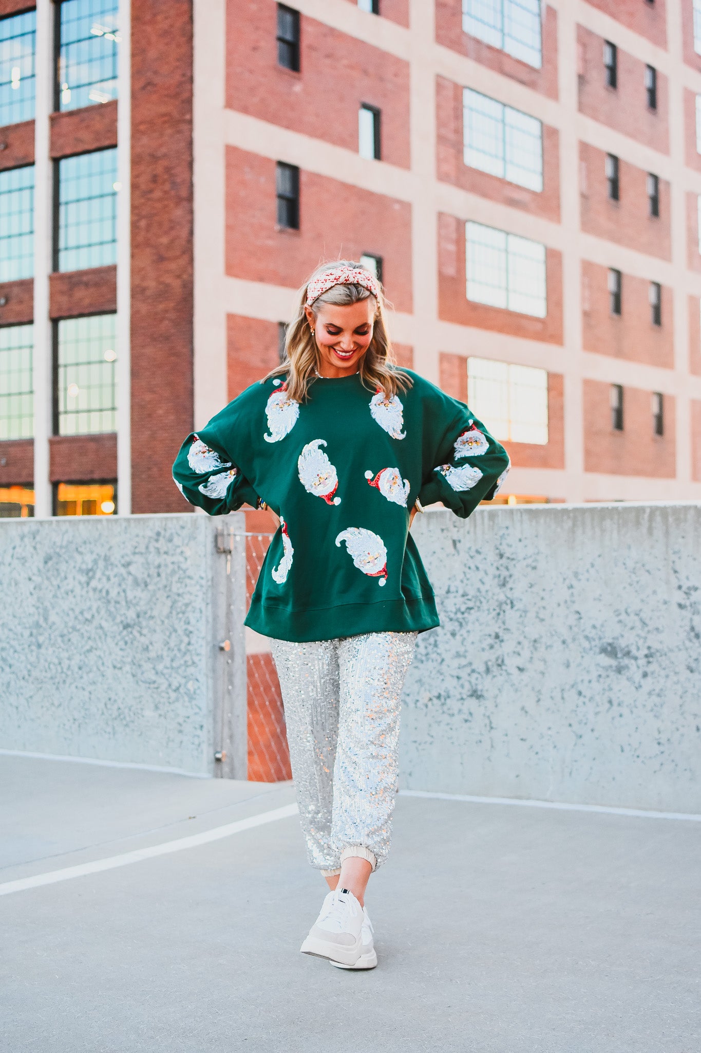 Sequin Santa Pullover