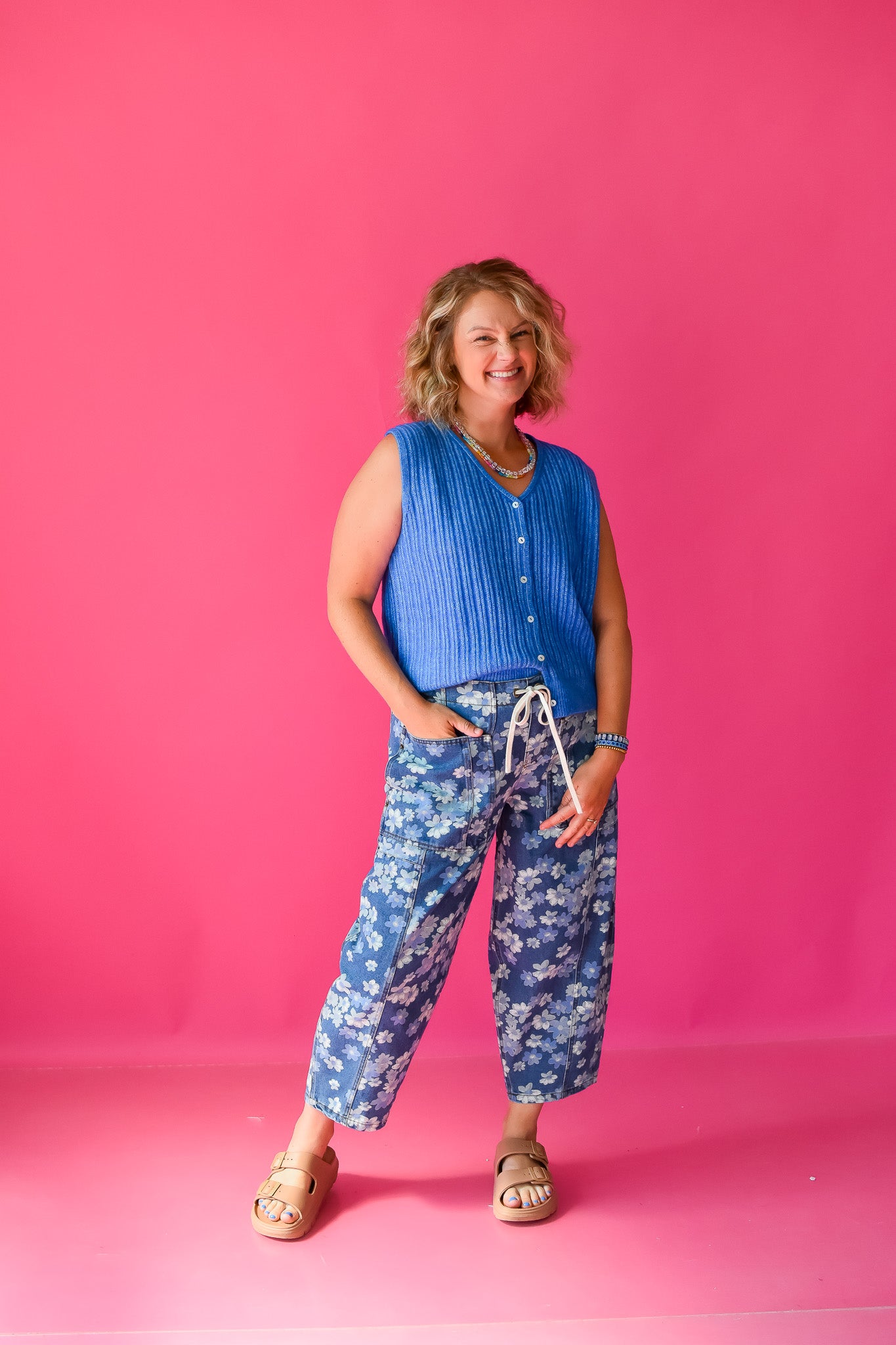 Candace Floral Barrel Jeans
