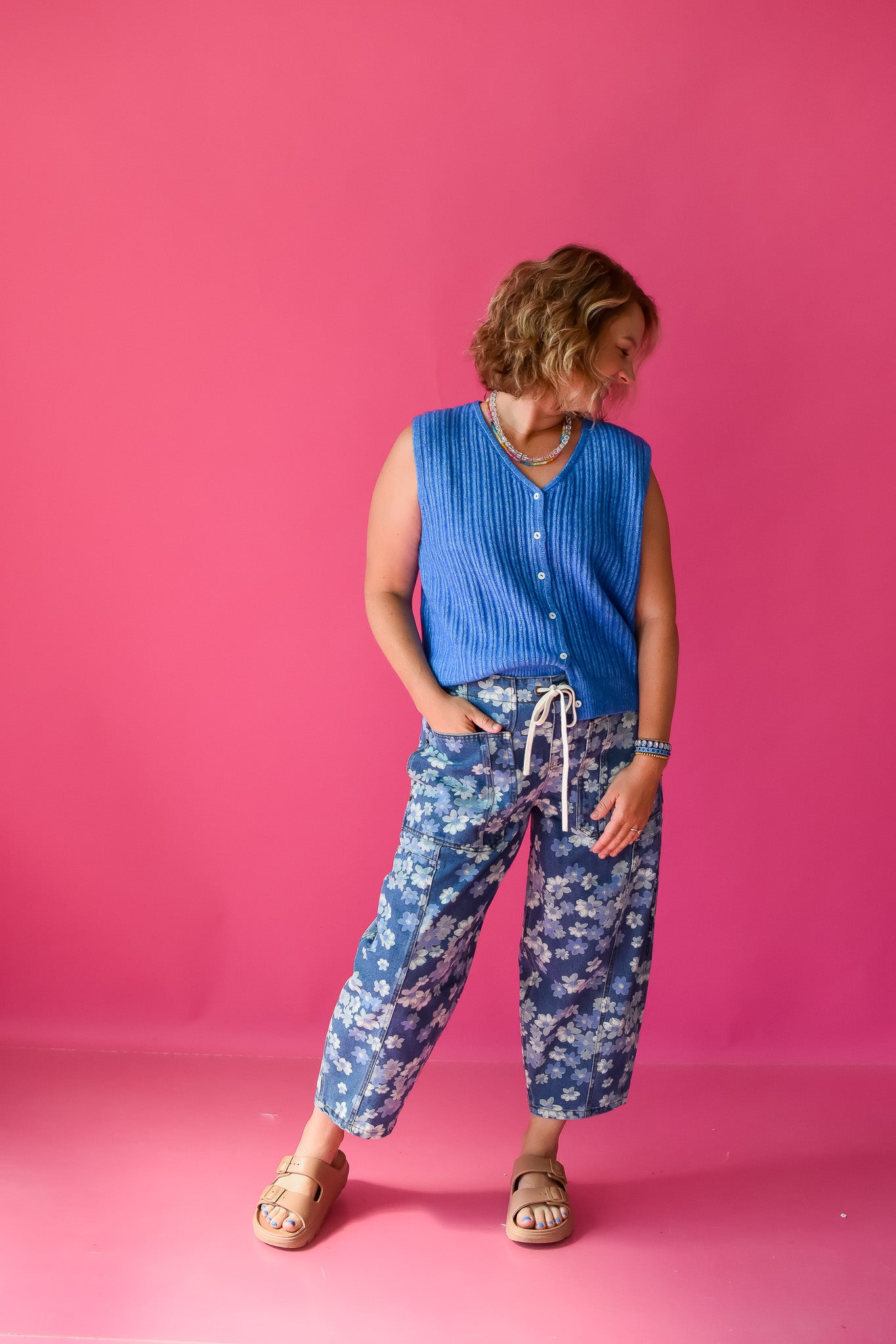 Candace Floral Barrel Jeans