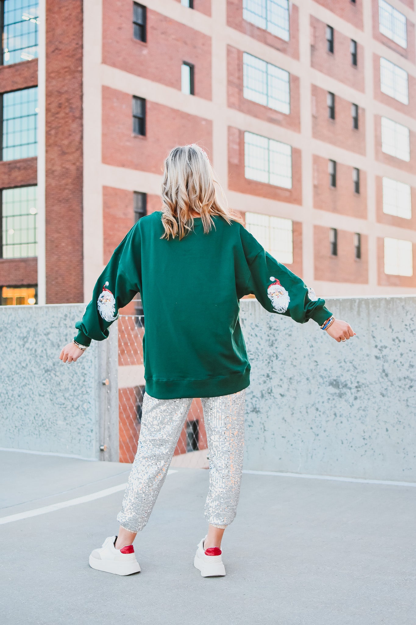 Sequin Santa Pullover