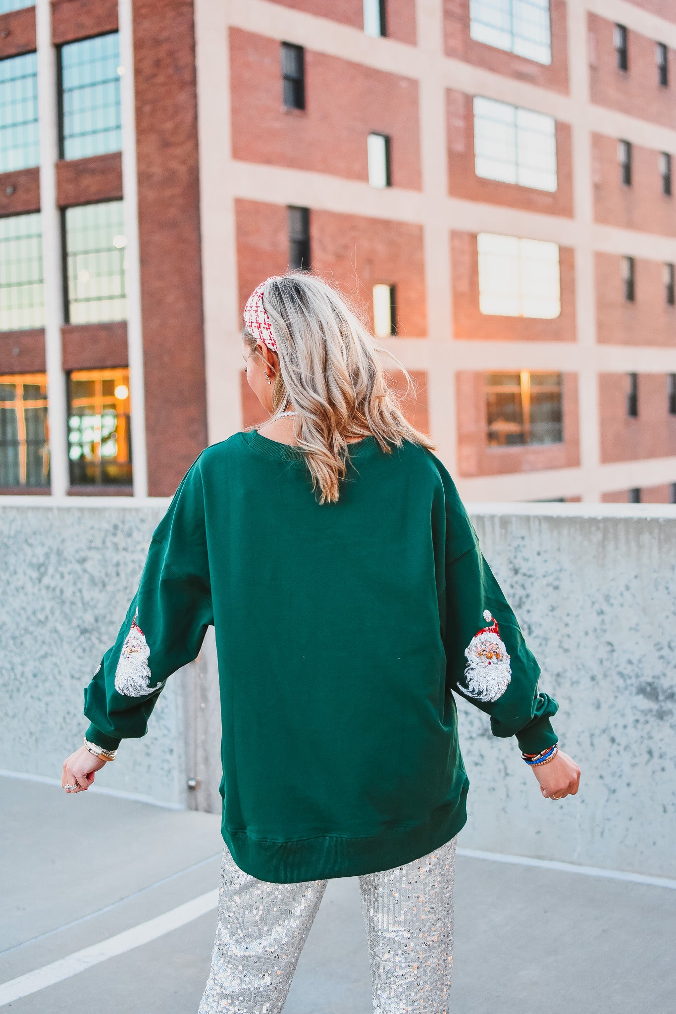 Sequin Santa Pullover