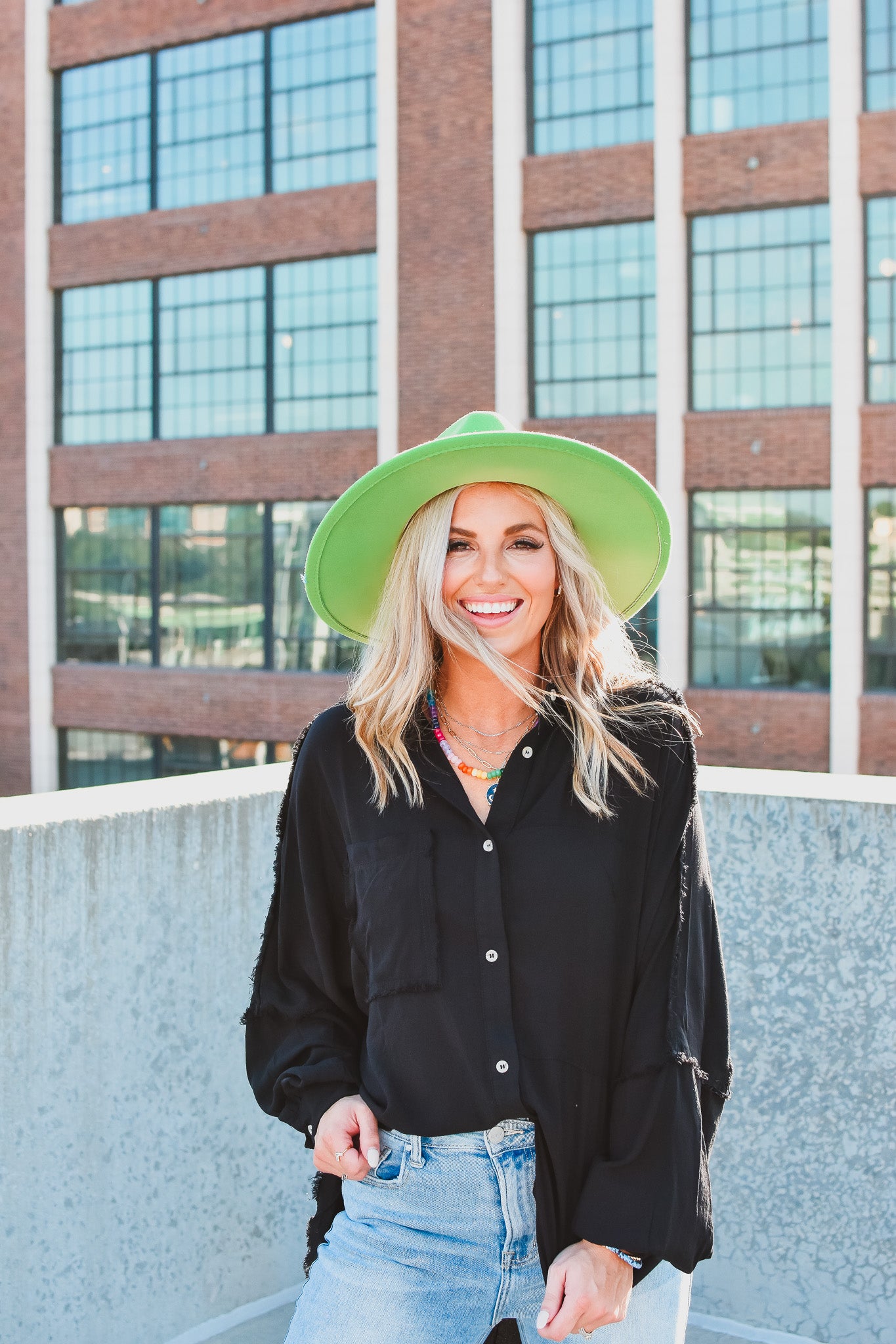 Delilah Button Down Shirt in Black