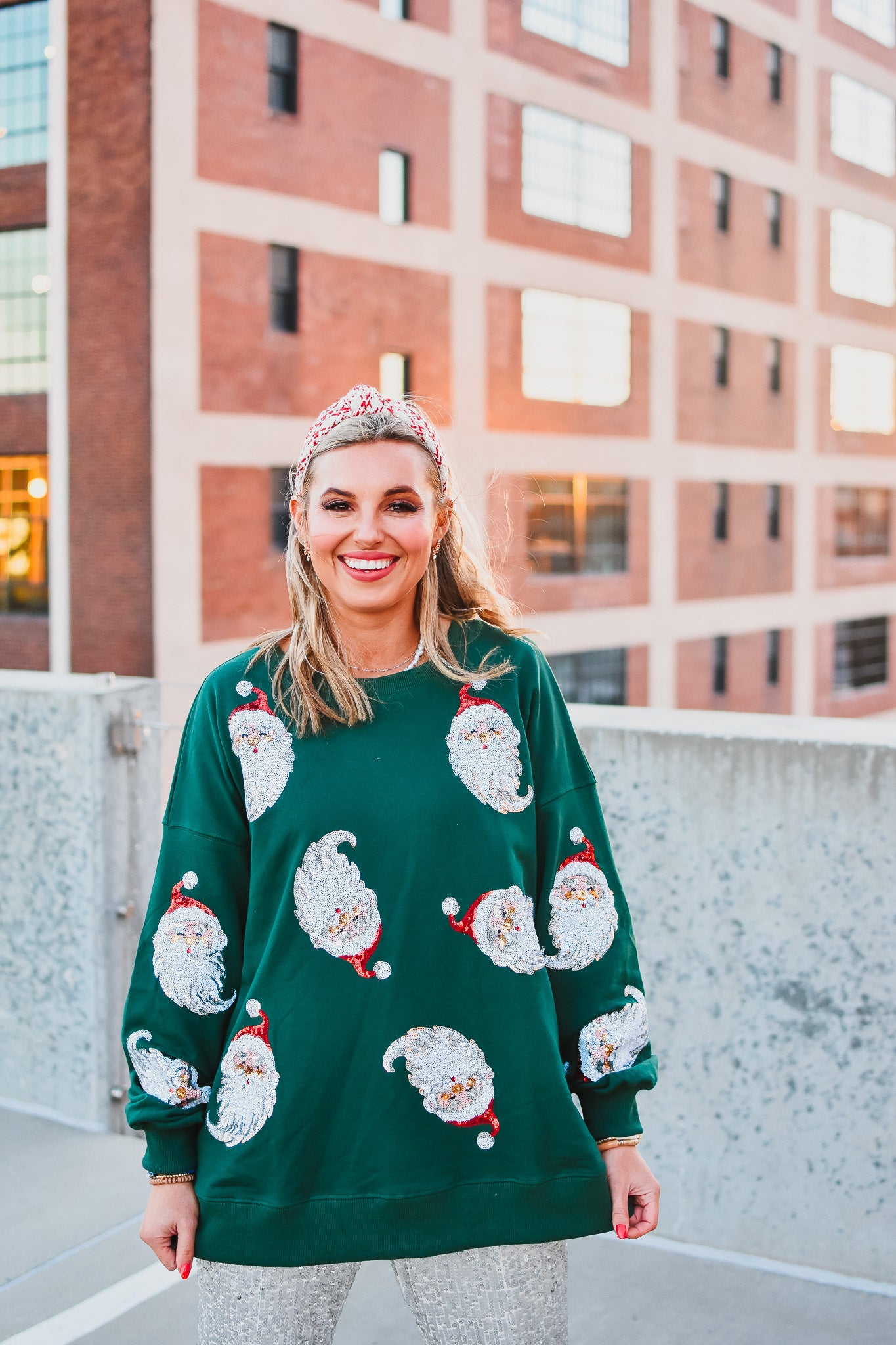 Sequin Santa Pullover