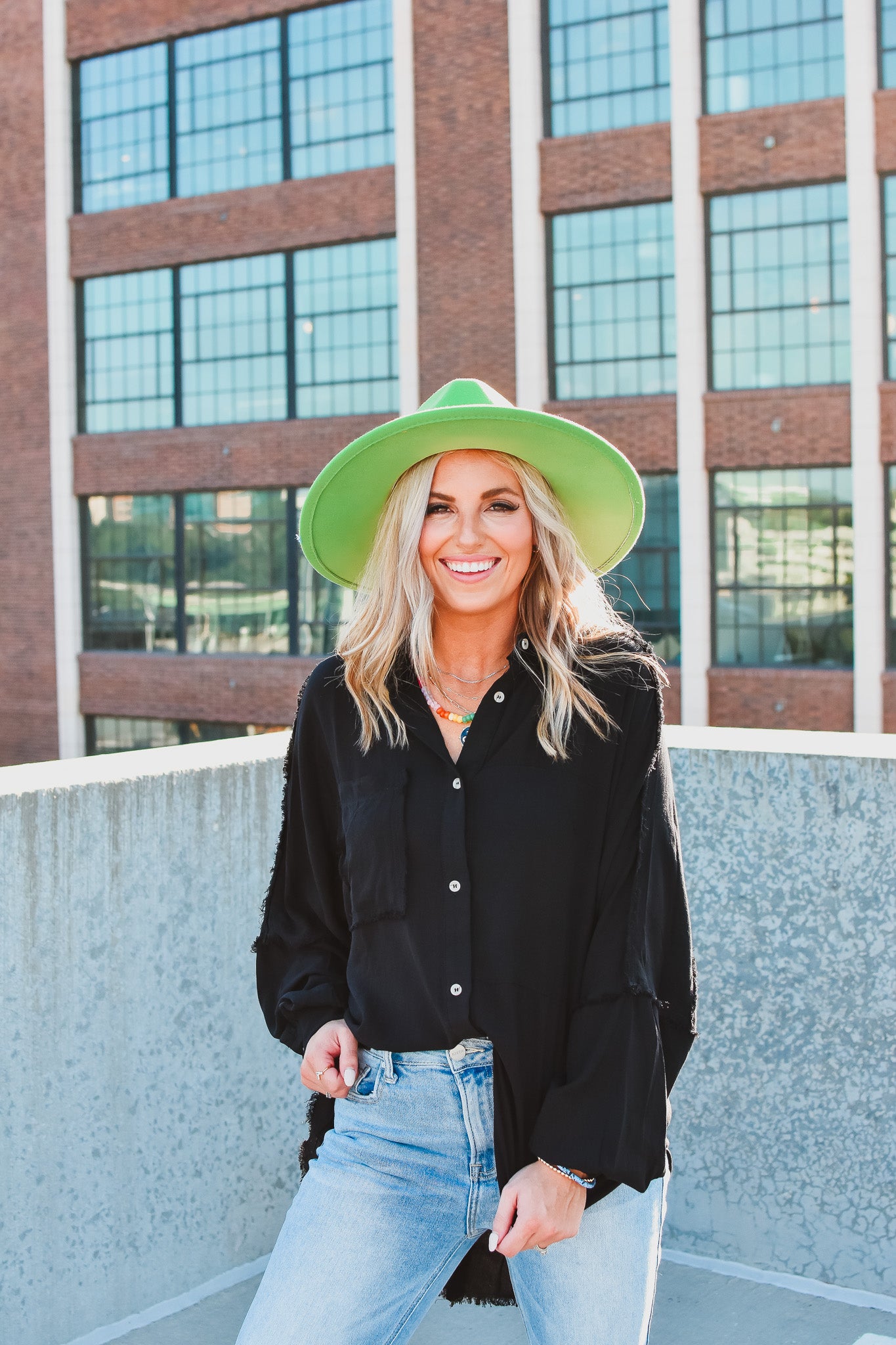 Delilah Button Down Shirt in Black