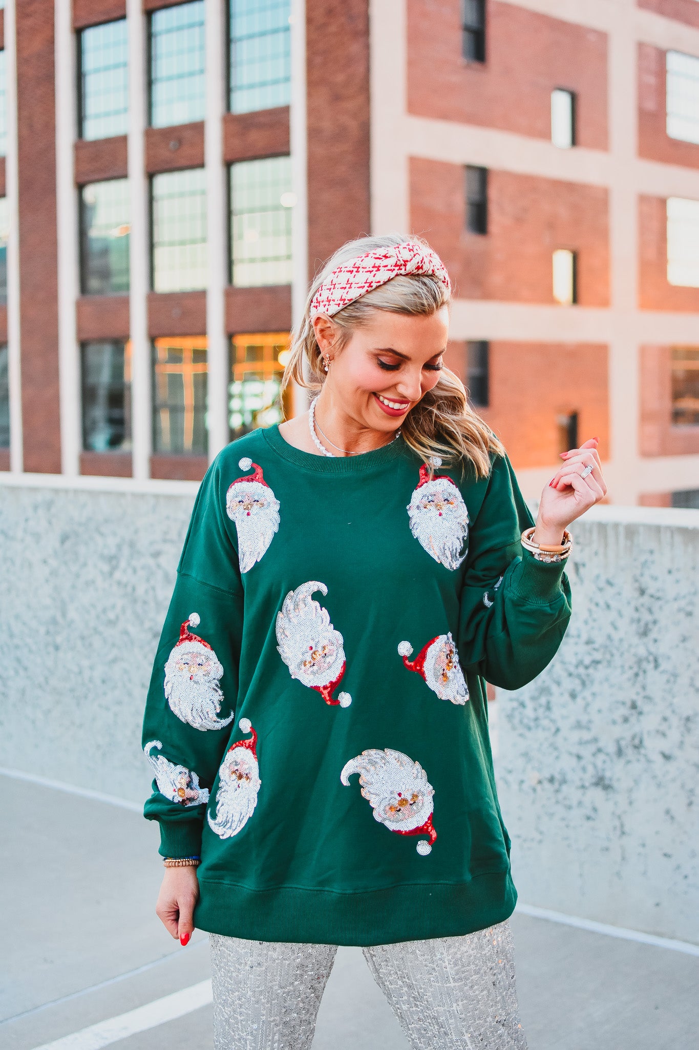 Sequin Santa Pullover