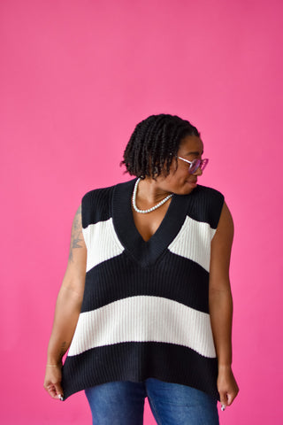 Jill Stripe Sweater Vest