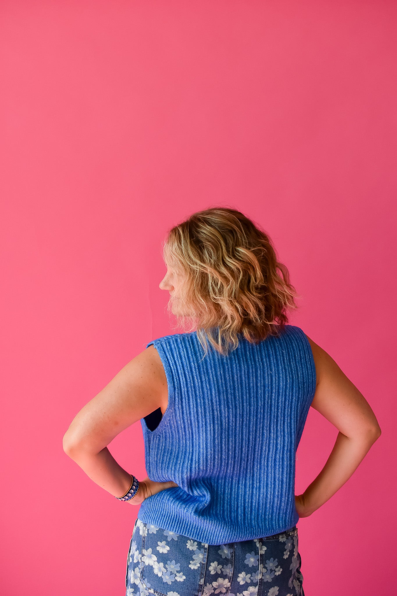 Hattie Sweater Vest in Blue
