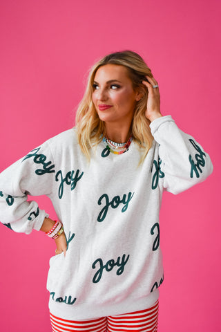 Joy Stitched Fleece Sweatshirt