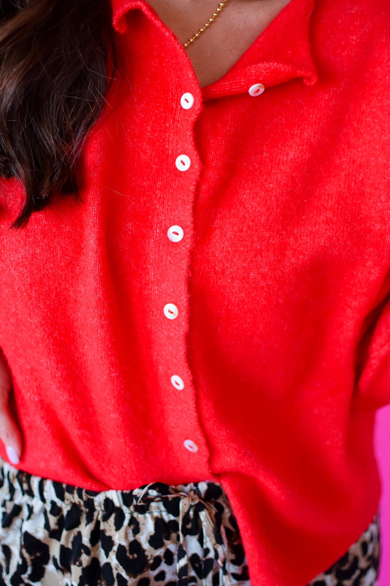 Piper Cardigan in Red