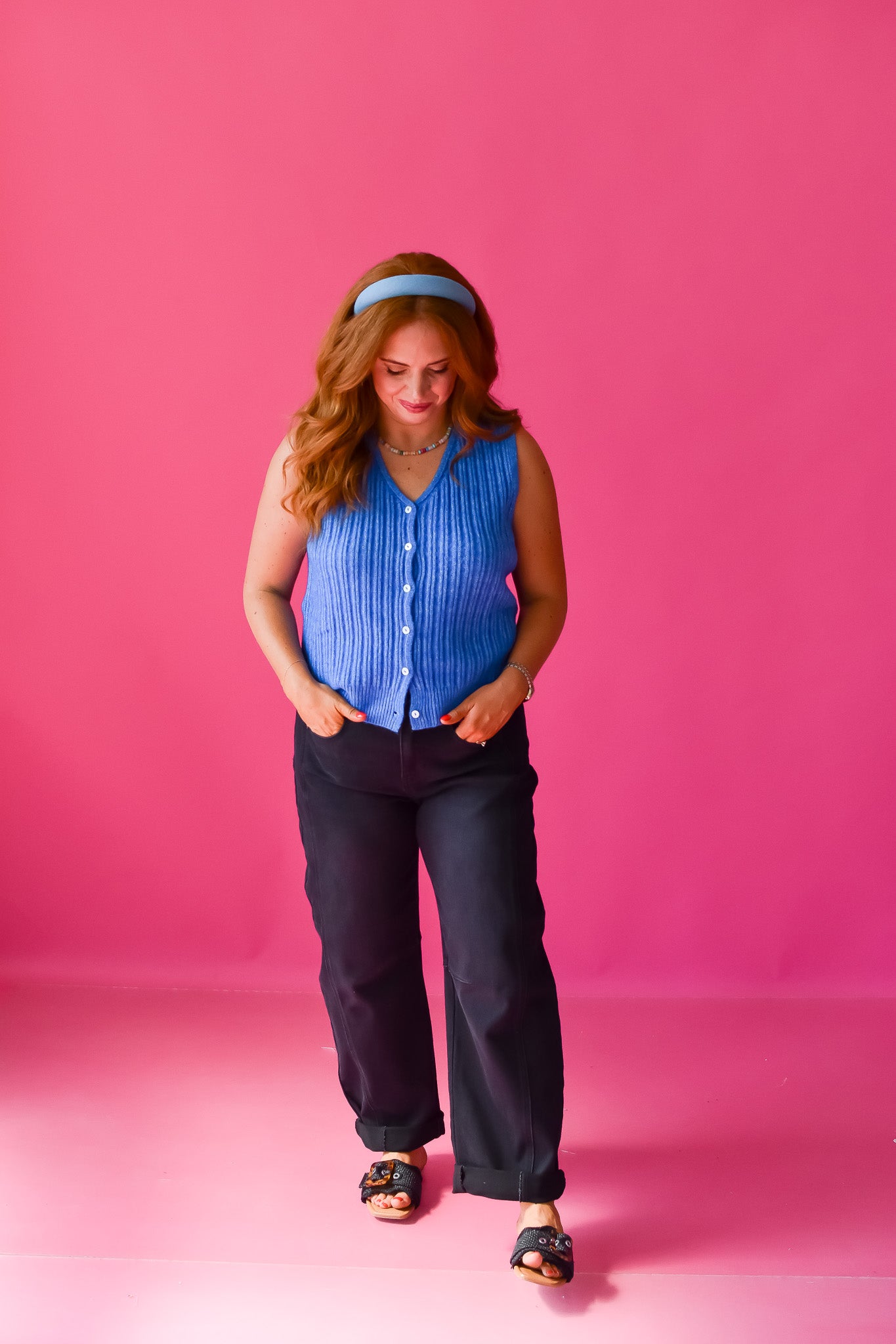 Hattie Sweater Vest in Blue