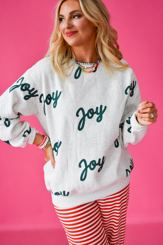 Joy Stitched Fleece Sweatshirt